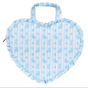 Stoney clover lane High tea raffle heart tote large fine China print blue nwt